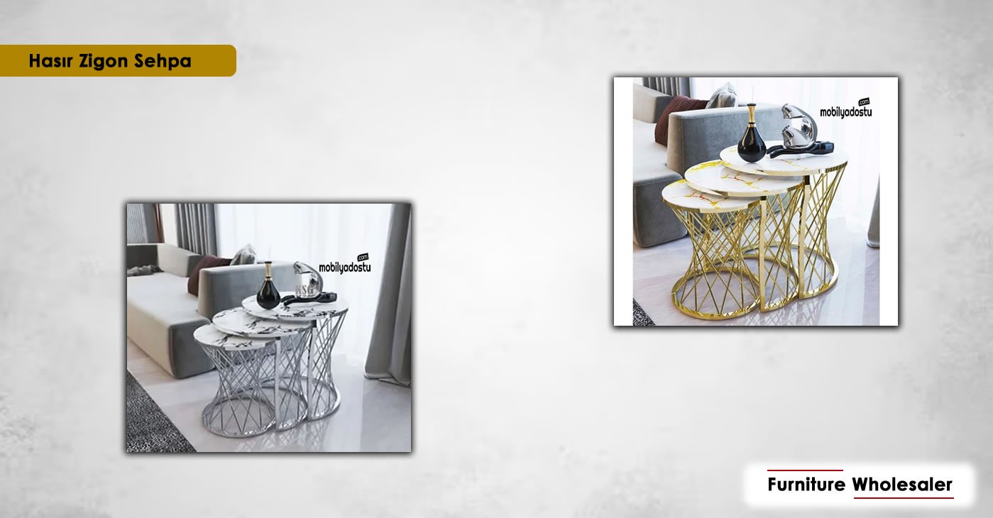 Wicker Metal Nesting Coffee Table